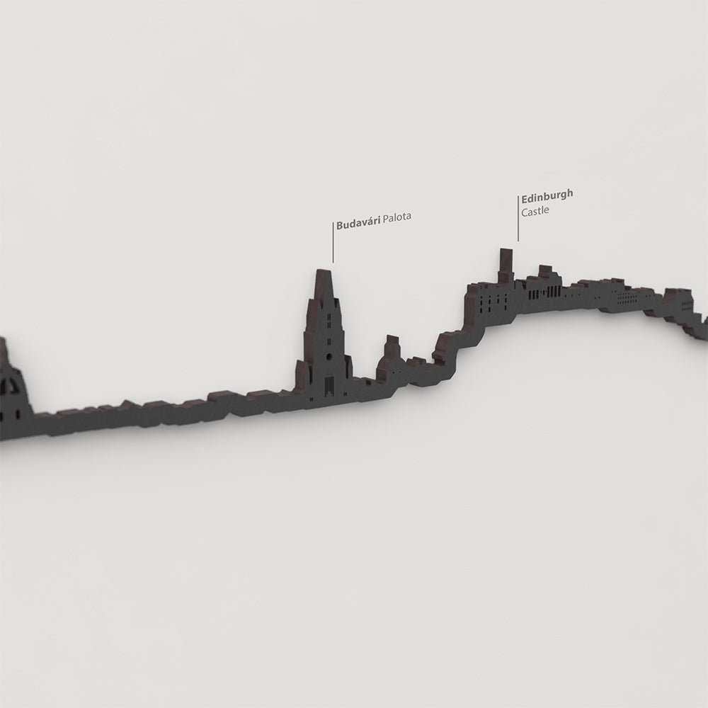 Skyline Edimburgo – detalle del Budavári Palota en madera negra.