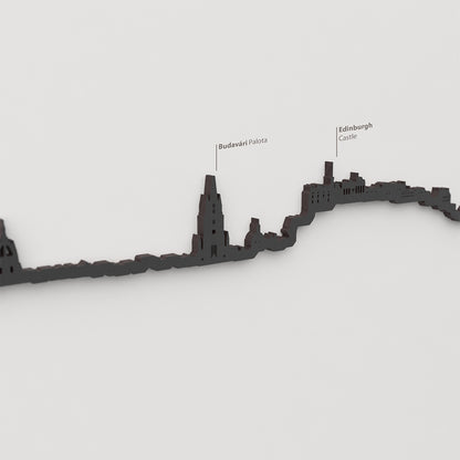 Skyline Edimburgo – detalle del Budavári Palota en madera negra.