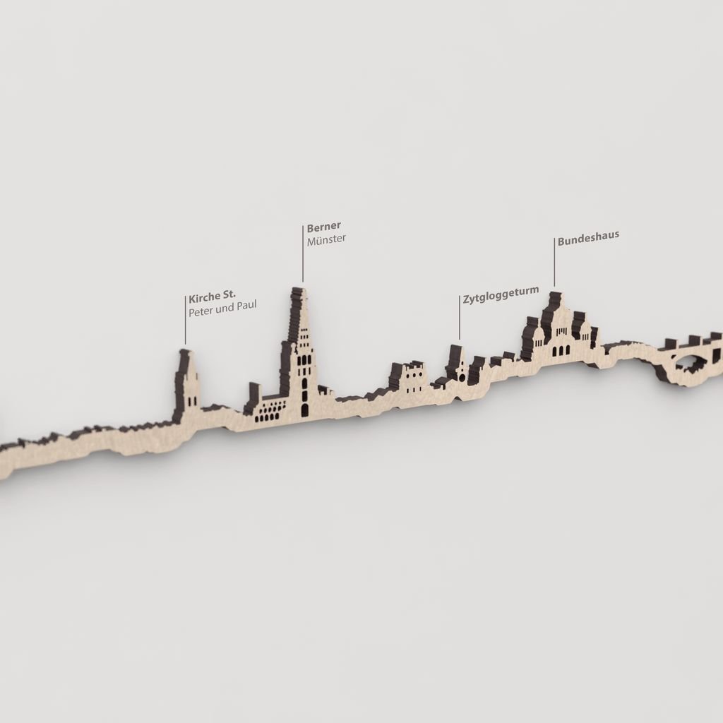 Primer plano del Bundeshaus en la silueta de madera de Berna.
