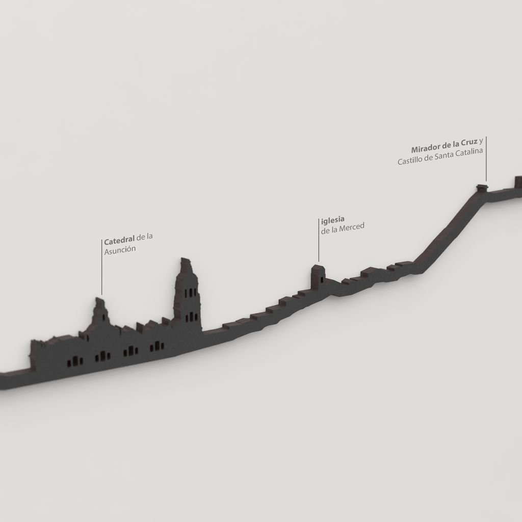 Skyline Jaén – detalle de la Catedral de la Asunción en madera negra.