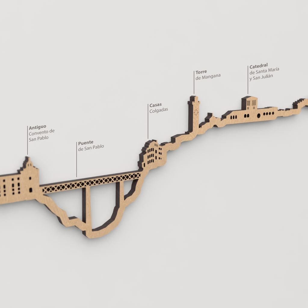 Detalle de la Catedral de Santa María y San Julián en el skyline marrón de Cuenca.