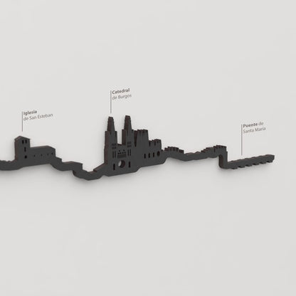 Skyline Burgos – detalle de la Catedral de Burgos en madera negra.