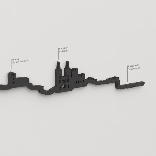 Skyline Burgos – detalle de la Catedral de Burgos en madera negra.