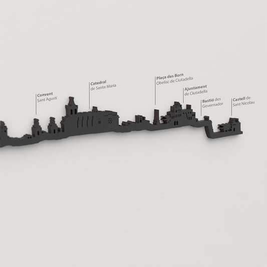 Skyline Ciutadella – detalle de Catedral de Santa Maria en madera negra.