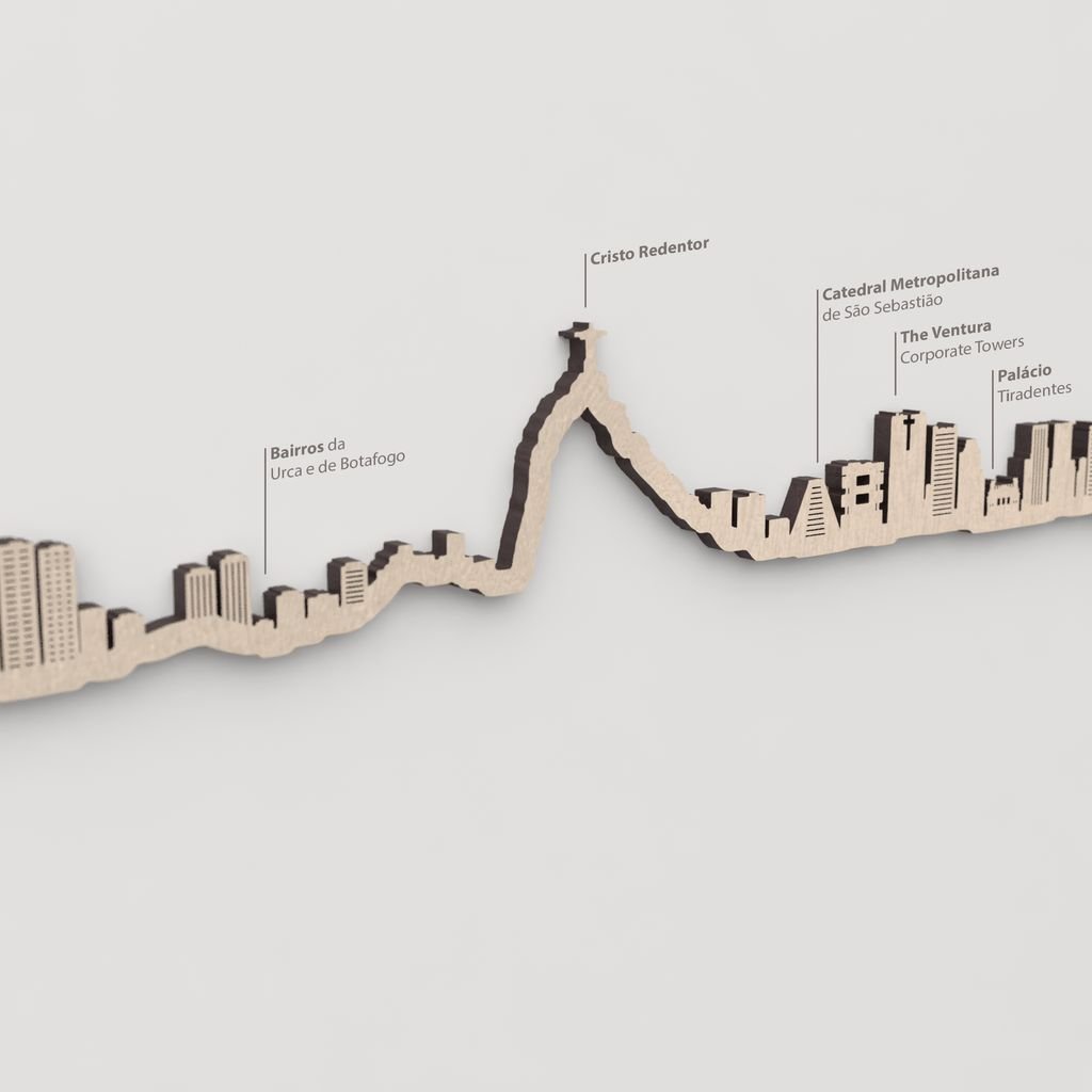 Skyline Río de Janeiro – primer plano de la Catedral Metropolitana en madera natural.