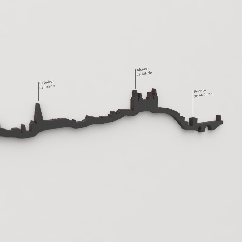 Skyline Toledo – detalle de la Catedral de Toledo en madera negra.