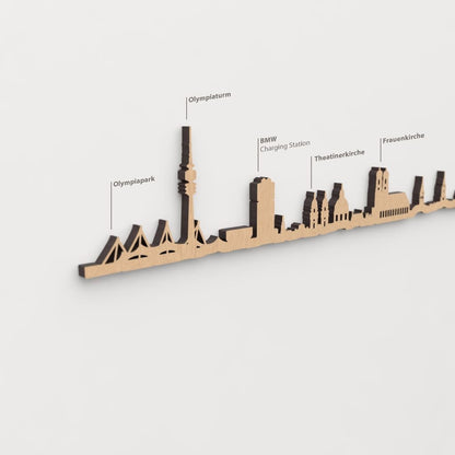 Vista detallada del Olympiapark en el skyline de München color marrón.