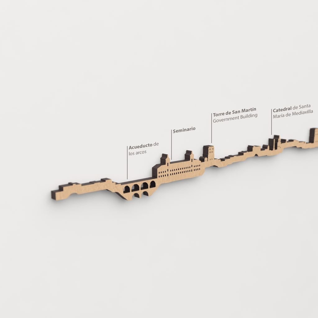 Vista detallada de la Torre de San Martín en el skyline de Teruel color marrón.