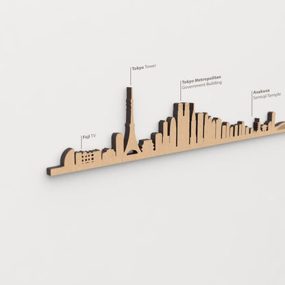 Vista detallada del Asakusa Sensoji Temple en el skyline de Tokio color marrón.