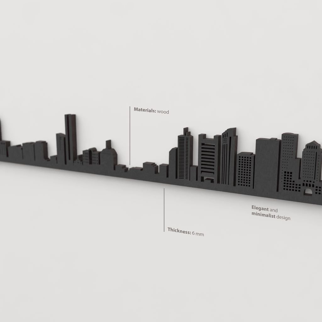 Skyline Boston – detalle de la Custom House Tower en madera negra.