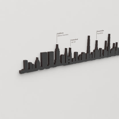 Skyline São Paulo – detalle del Edifício Altino Arantes en madera negra.