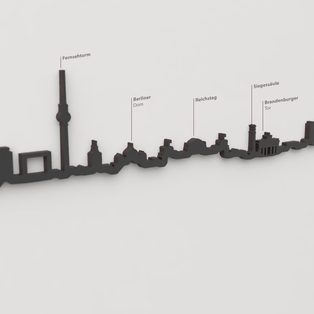 Detalle de la Fernsehturm (Torre de Televisión) en la silueta de madera de Berlín.