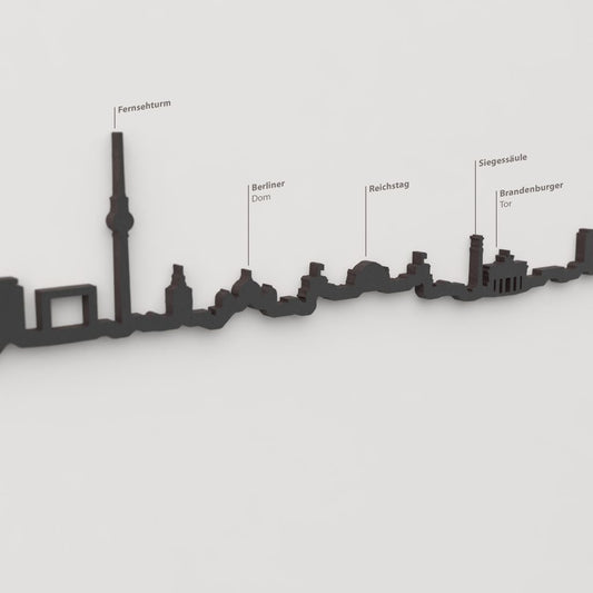 Detalle de la Fernsehturm (Torre de Televisión) en la silueta de madera de Berlín.