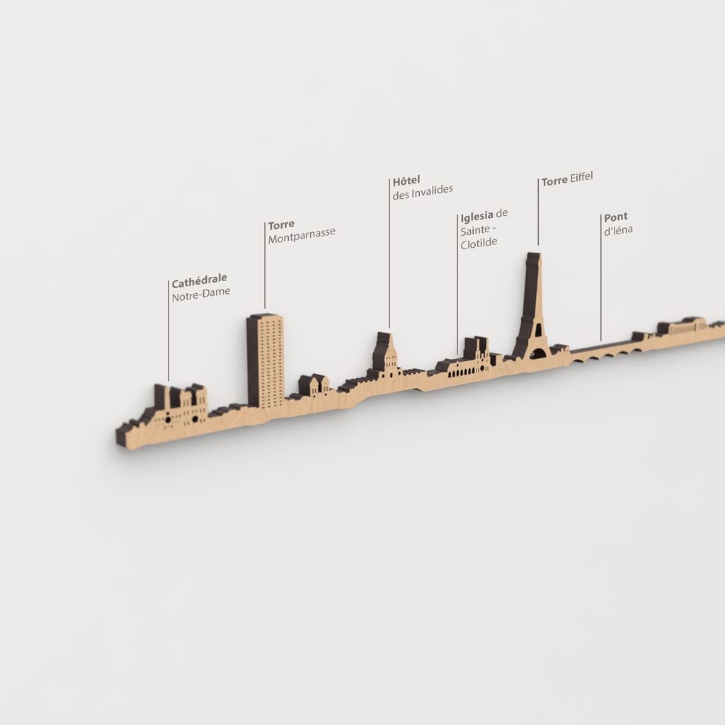 Skyline París – detalle de Hôtel des Invalides en madera marrón.