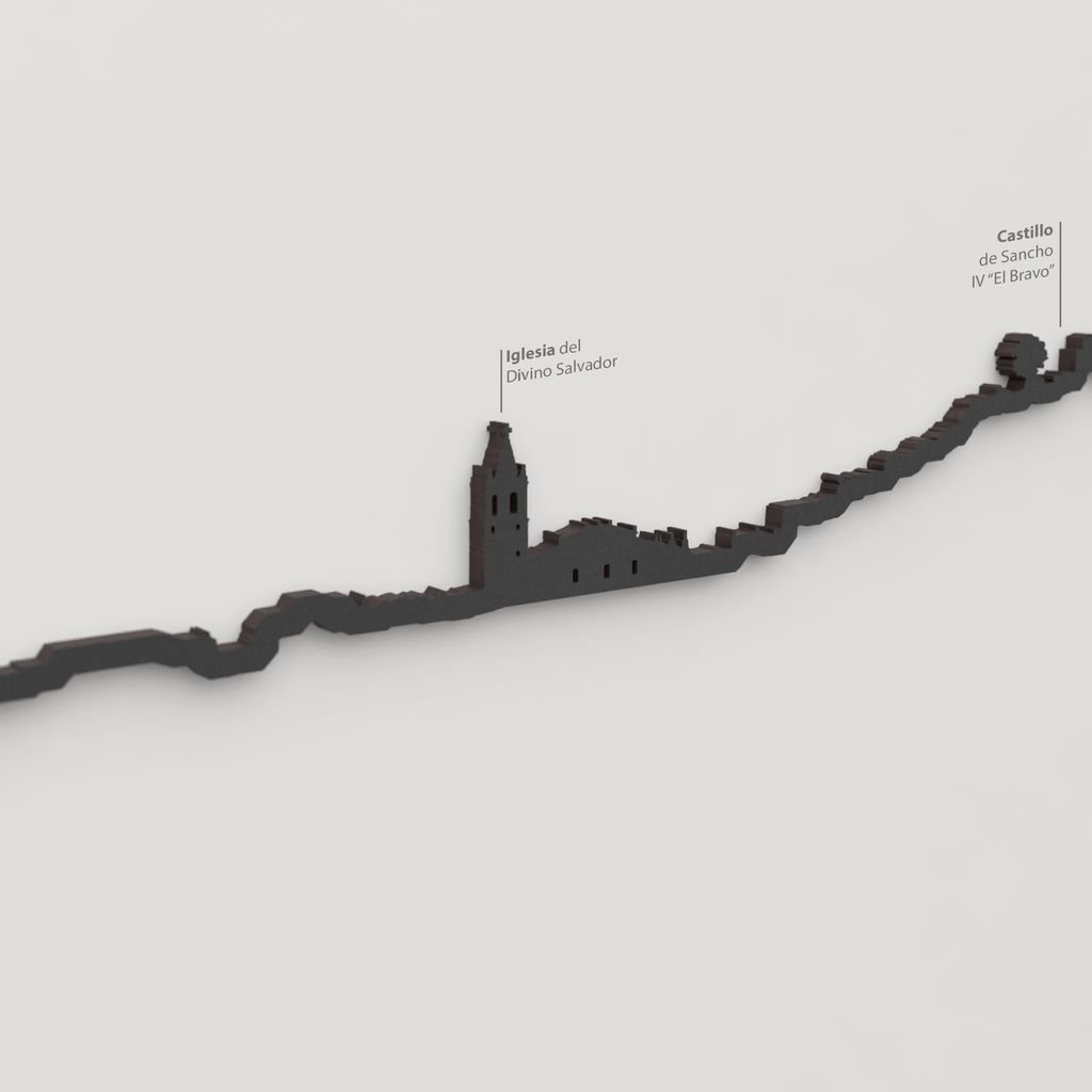 Skyline Cortegana – detalle de la Iglesia del Divino Salvador en madera negra.