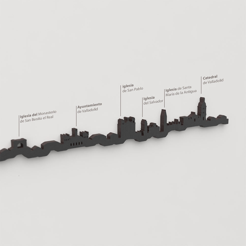 Skyline Valladolid – detalle de la Iglesia del Monasterio de San Benito el Real en madera negra.