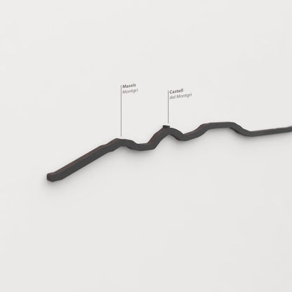 Skyline Massís del Montgrí – detalle de Massís Montgrí en madera negra.