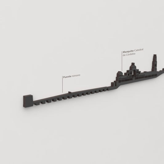 Detalle de la Mezquita-Catedral de Córdoba en la silueta de madera.