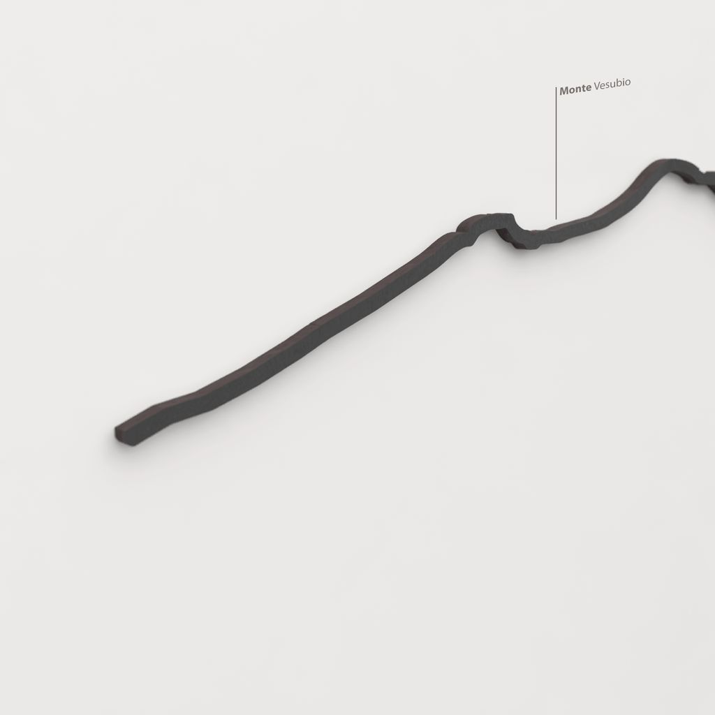 Skyline Monte Vesubio – detalle del Monte Vesubio en madera negra.