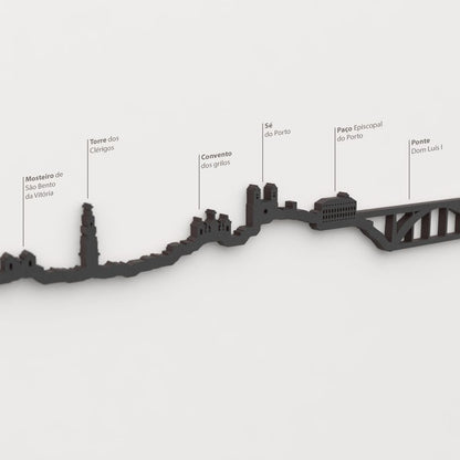 Skyline Oporto – detalle del Mosteiro de São Bento da Vitória en madera negra.