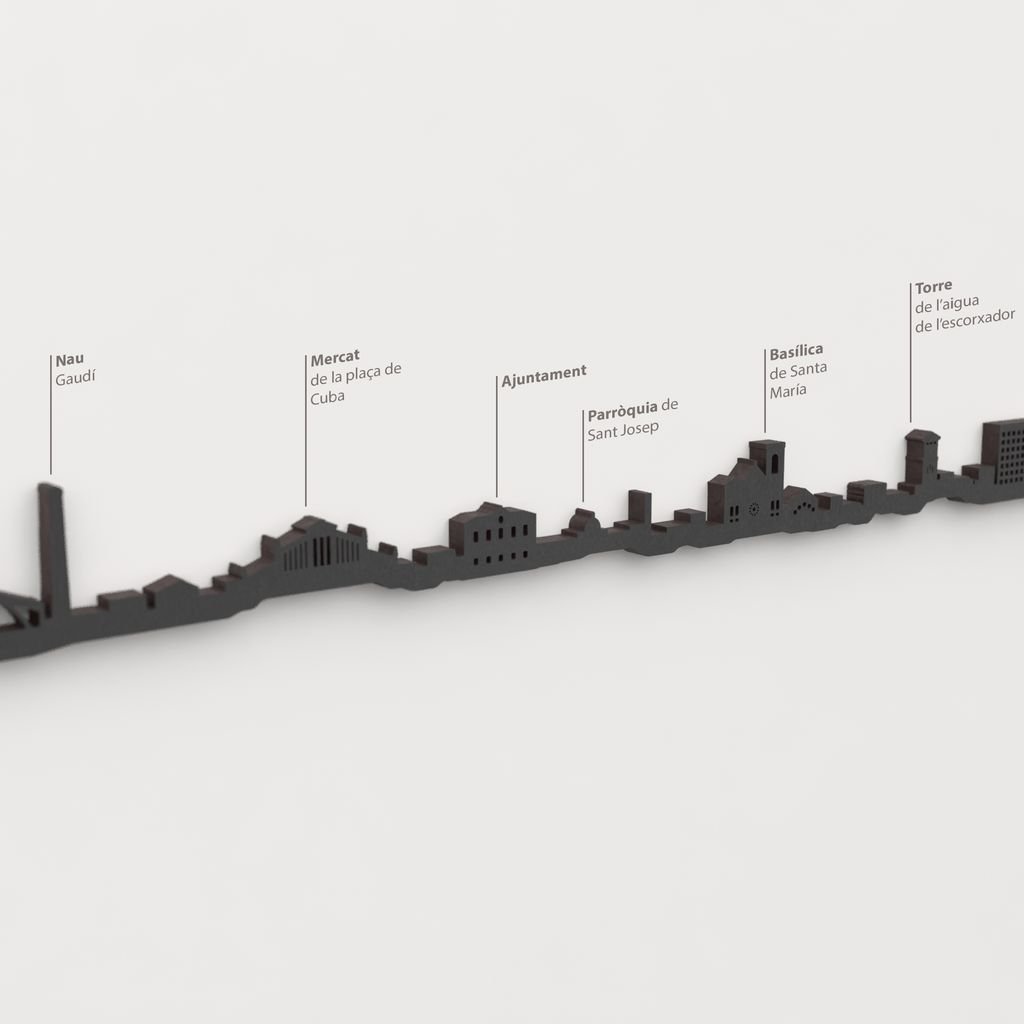 Skyline Mataró – detalle de Nau Gaudí en madera negra.