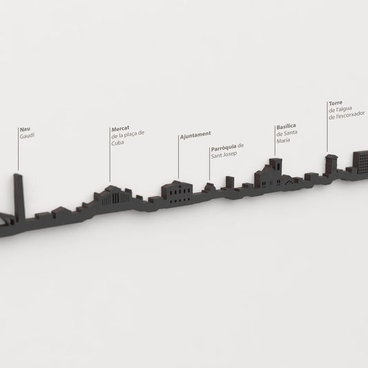 Skyline Mataró – detalle de Nau Gaudí en madera negra.