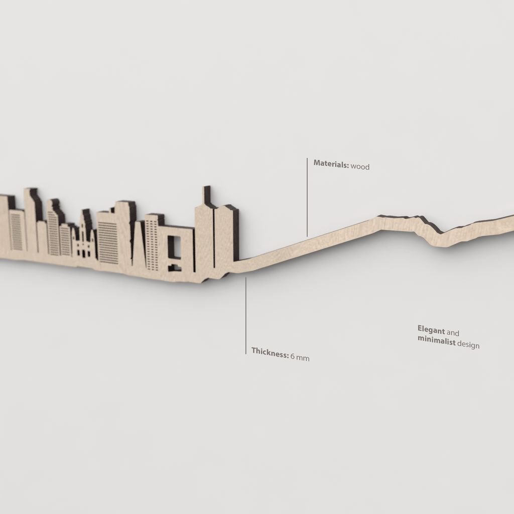 Primer plano del Palacio de las Academias en la silueta de madera natural de Caracas.