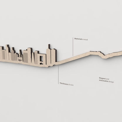 Primer plano del Palacio de las Academias en la silueta de madera natural de Caracas.