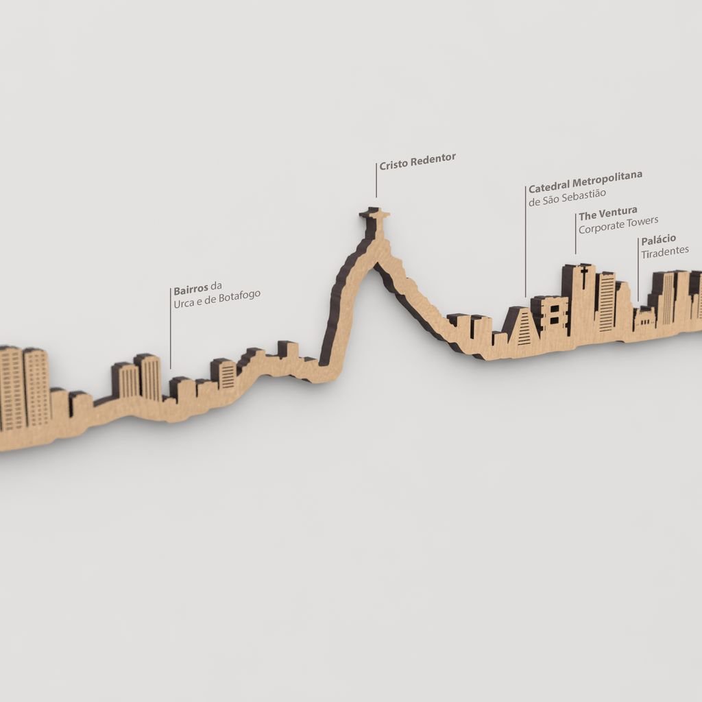 Skyline Río de Janeiro – detalle del Palacio Tiradentes en madera marrón.