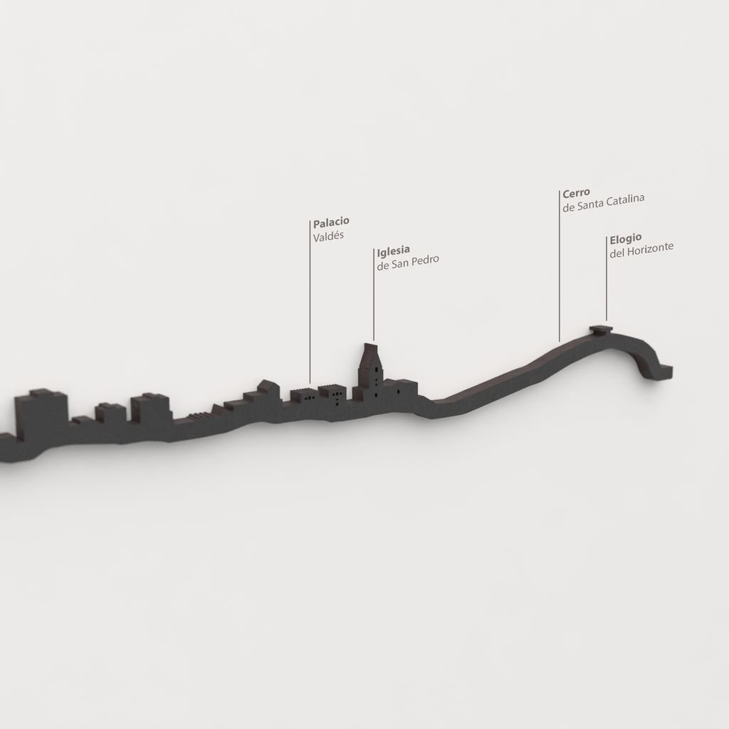 Skyline Gijón-Xixón – detalle del Palacio Valdés en madera negra.