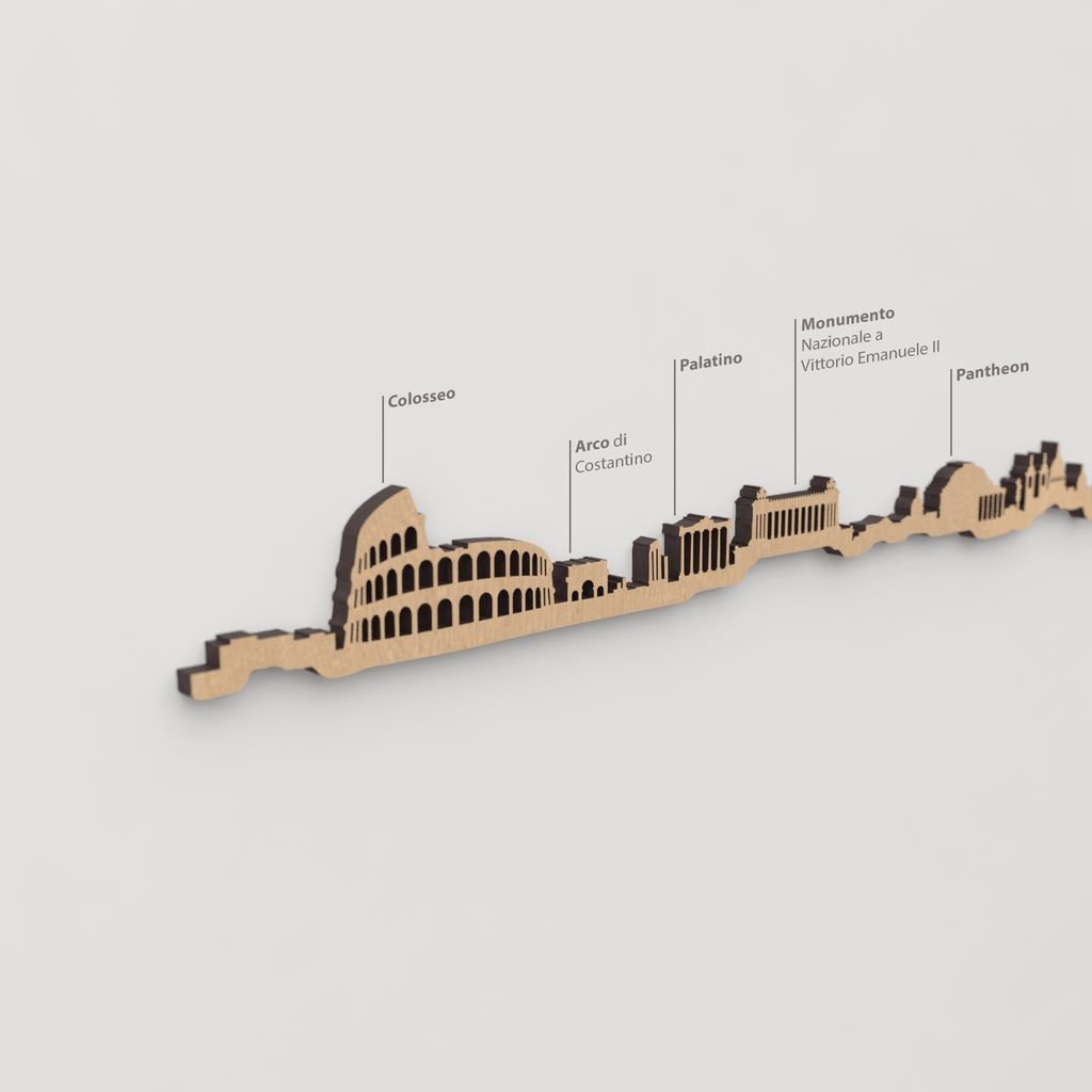 Vista detallada del Pantheon en el skyline de Roma color marrón.