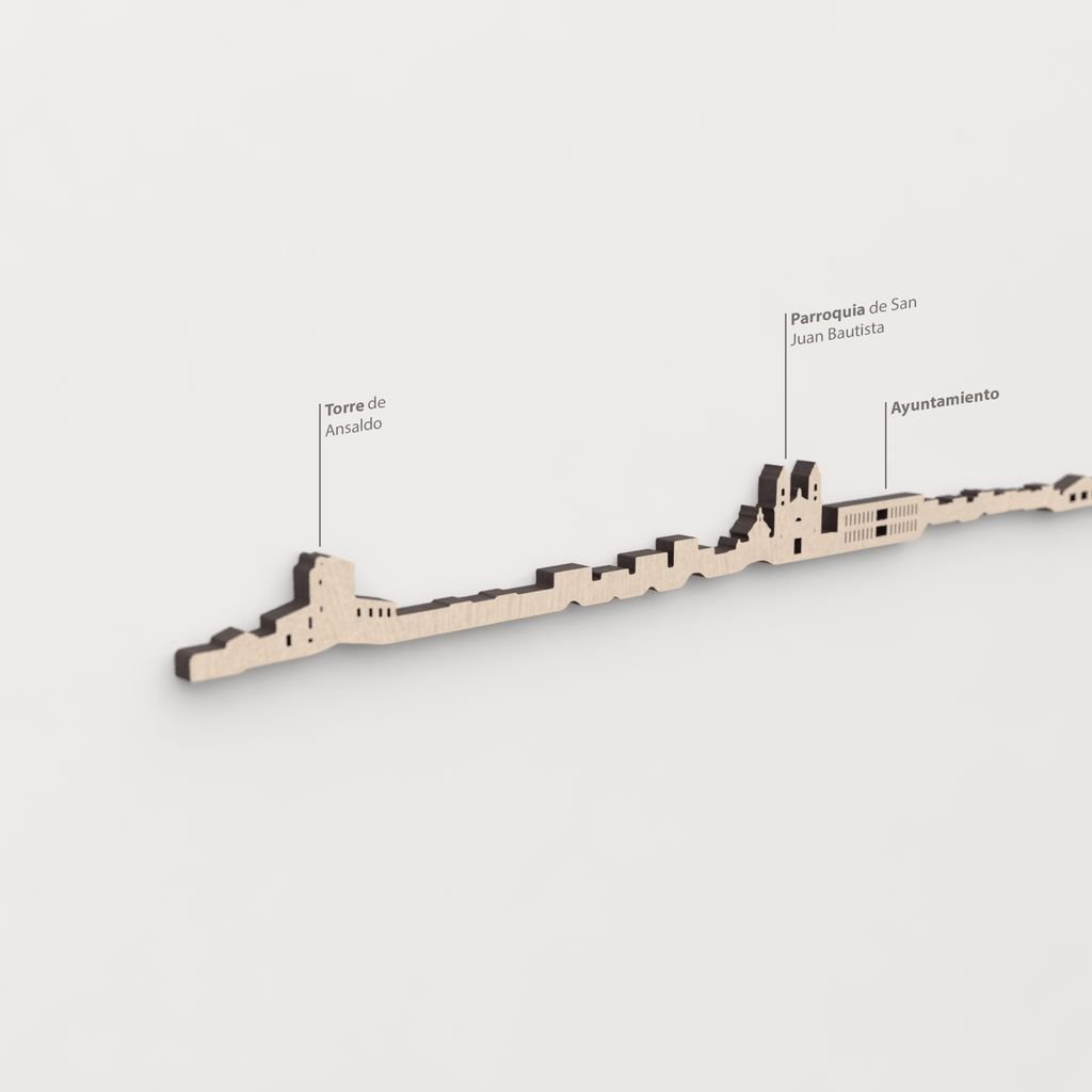 Skyline Sant Joan d’Alacant – detalle de la Parroquia de San Juan Bautista en madera natural.