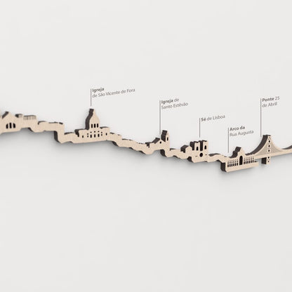 Skyline Lisboa – primer plano de la Sé de Lisboa en madera natural.