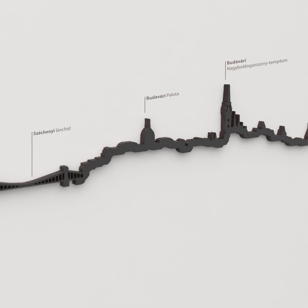 Skyline Budapest – detalle del Széchenyi lánchíd en madera negra.