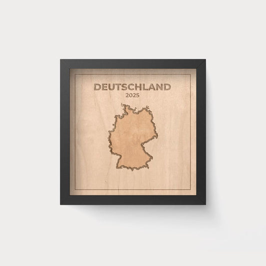 City Map Silueta Alemania en Madera – Cuadro Personalizado 20x20