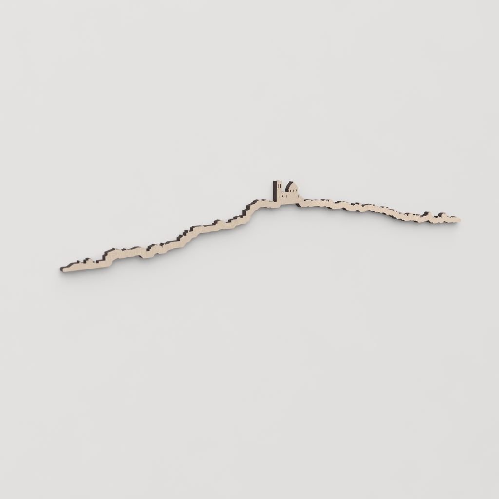 Idea de regalo original: la silueta del skyline de Altea en madera natural.