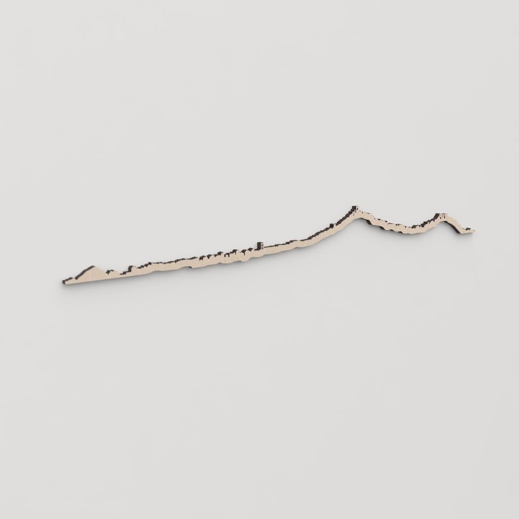 Regalo original: silueta skyline Blanes en madera natural.