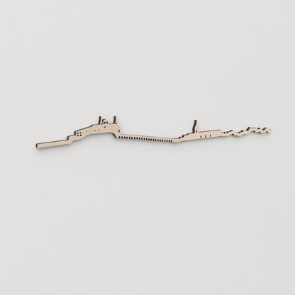 Idea de regalo original: la silueta del skyline de Cascante en madera natural.