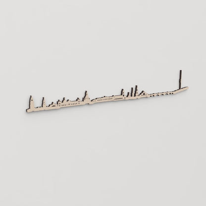 Regalo original: silueta skyline Dresden en madera natural.