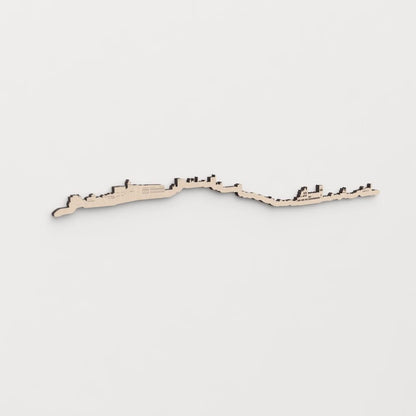 Idea de regalo original: la silueta del skyline de Granada en madera natural.