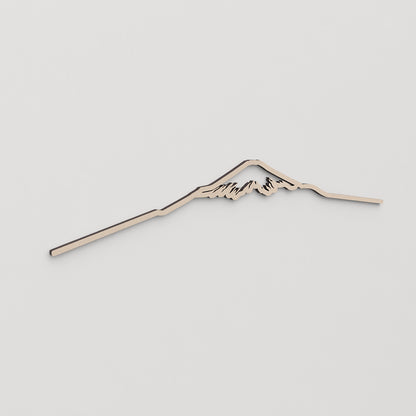 Regalo original: silueta skyline Monte Fuji en madera natural.