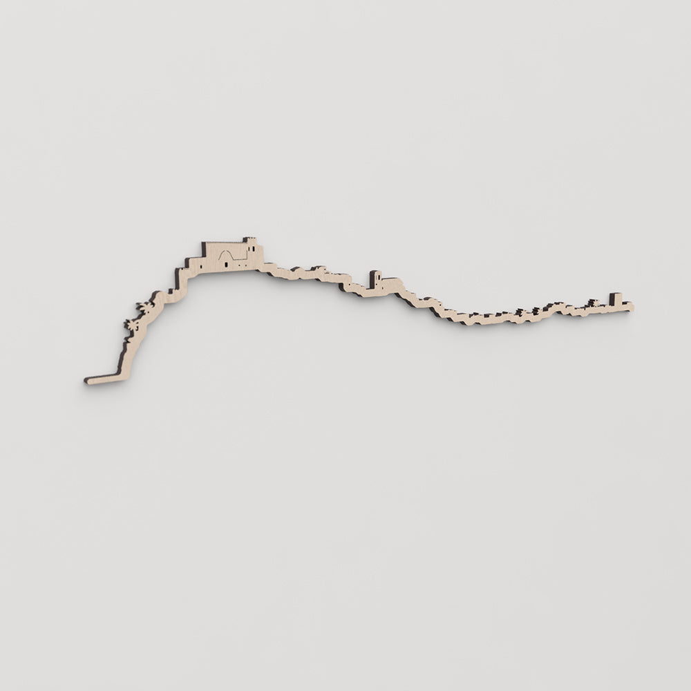 Regalo original: silueta skyline Peñíscola en madera natural.