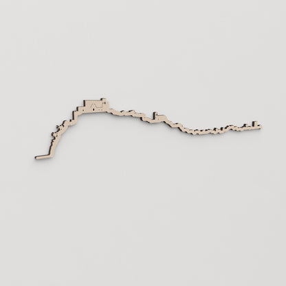 Regalo original: silueta skyline Peñíscola en madera natural.