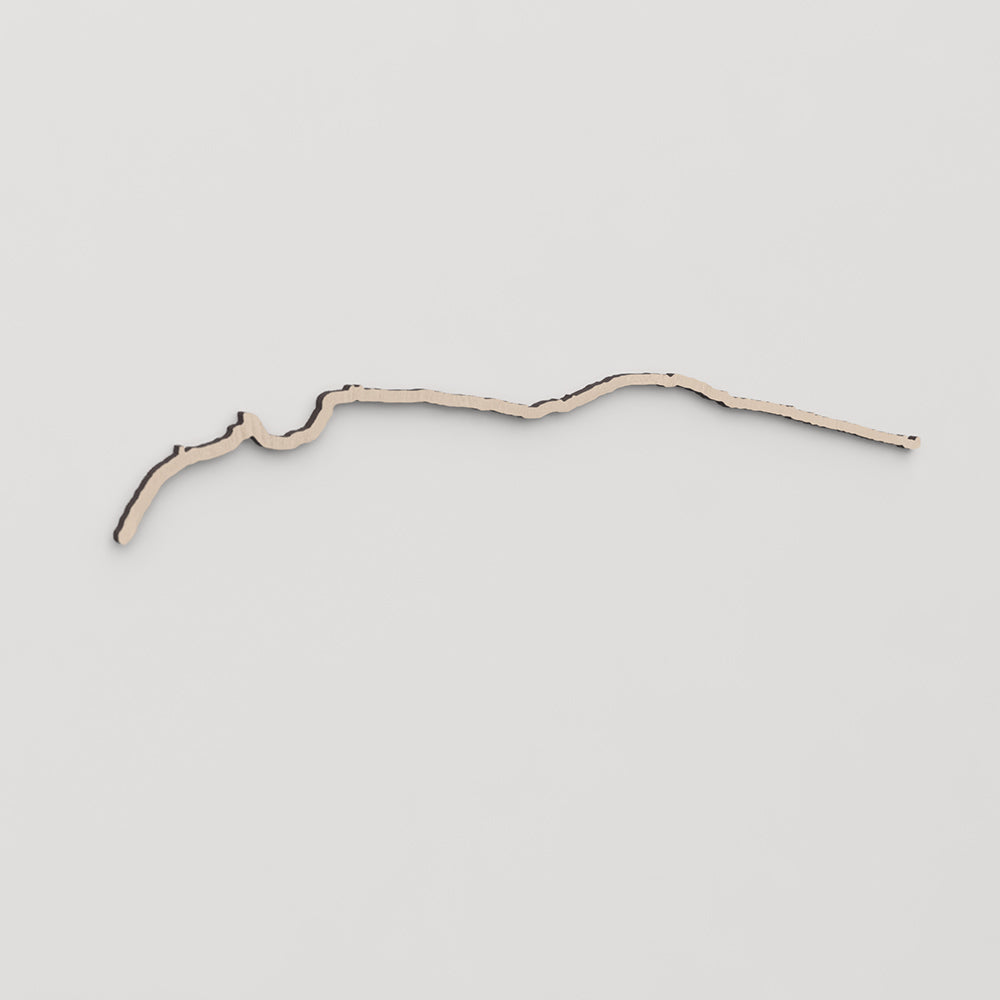 Regalo original: silueta skyline Sella del Diavolo en madera natural.