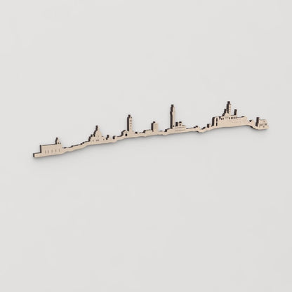 Idea de regalo original: la silueta del skyline de Siena en madera natural.