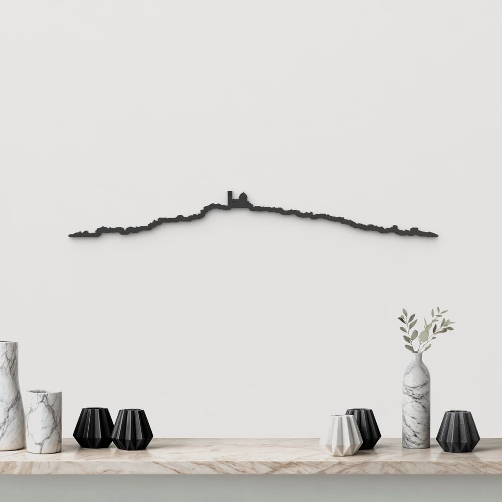 Silueta skyline de Altea en madera color negro para decoración mural.