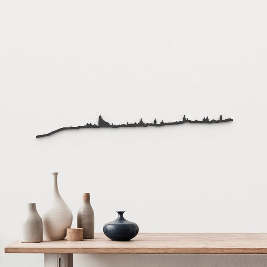 Silueta skyline de Úbeda en madera de abedul color negro para decoración mural.