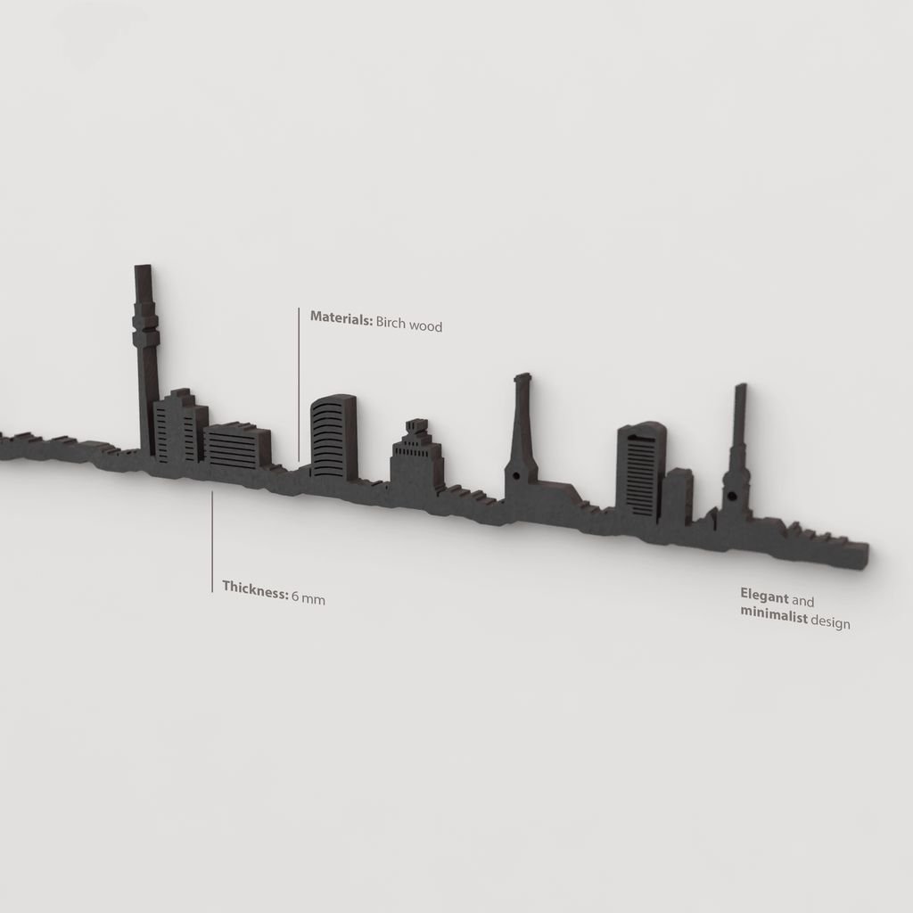 Skyline Dortmund skyline in wood - Skylinecity