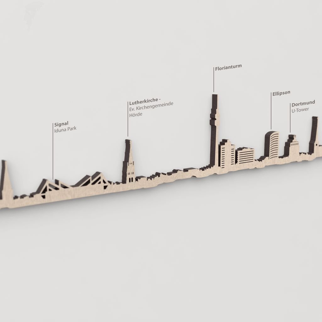 Skyline Dortmund skyline in wood - Skylinecity