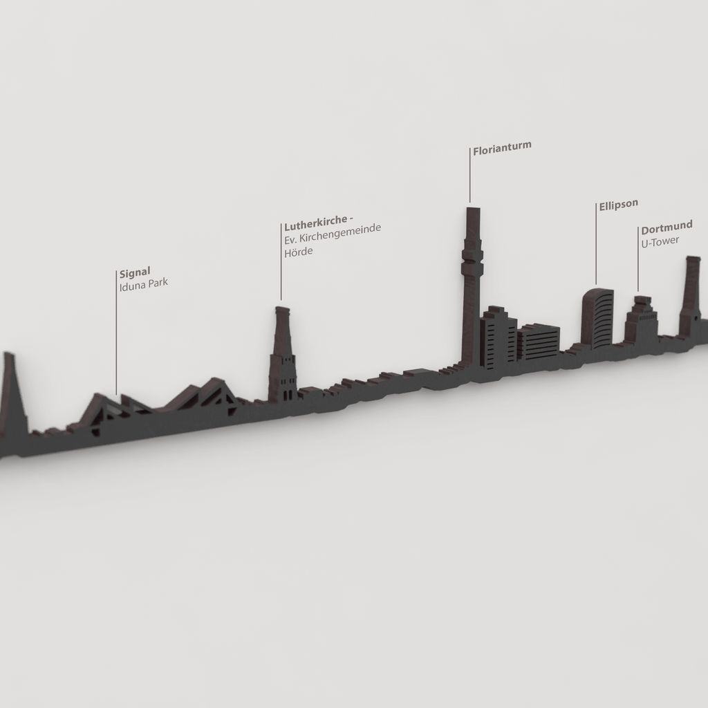 Skyline Dortmund skyline in wood - Skylinecity